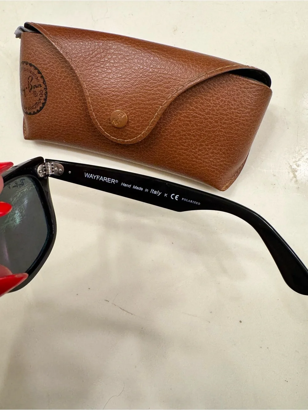 Ray-Ban Women’s Black Sunglasses with Brown Leather Case